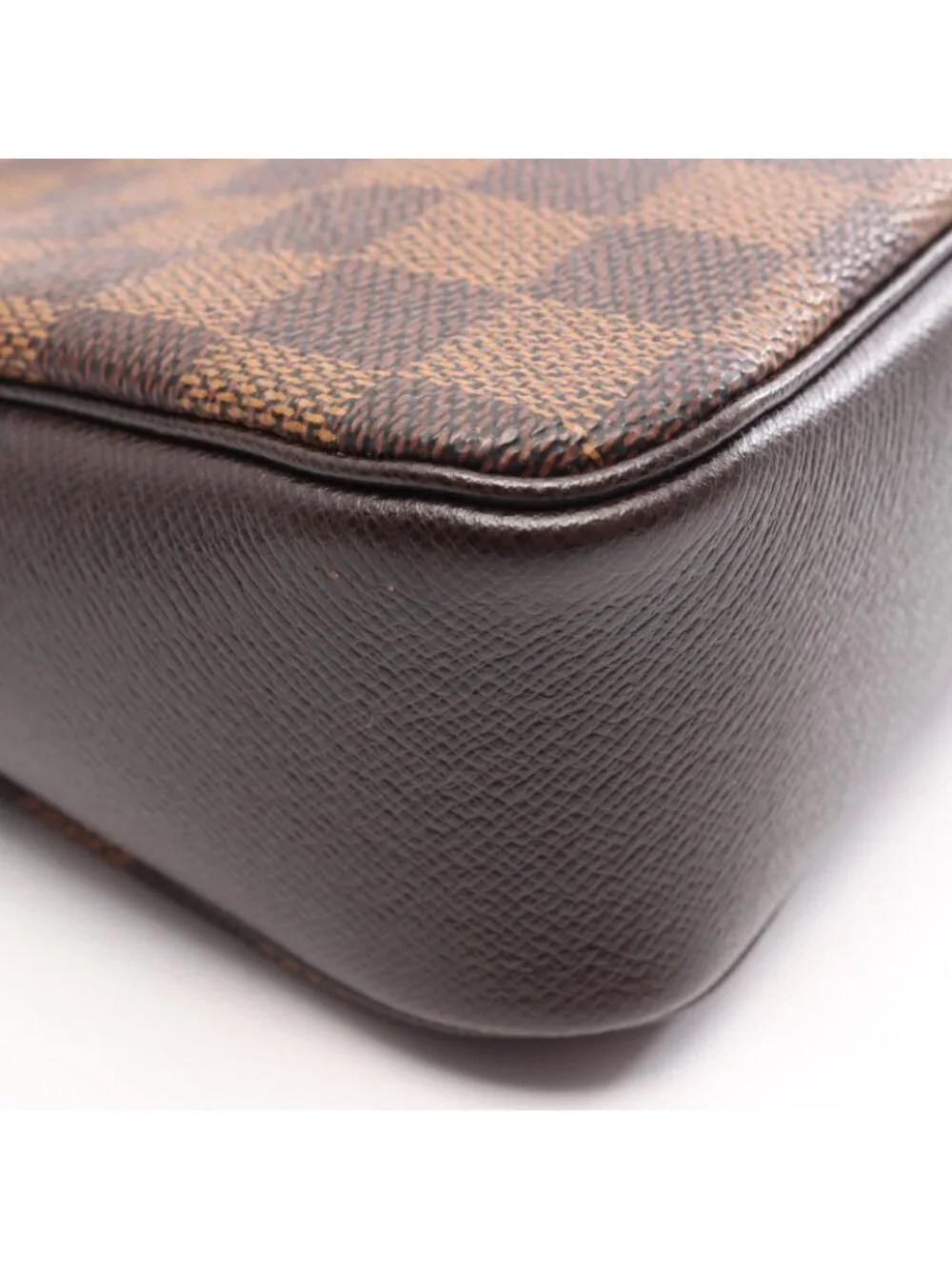 Louis Vuitton Trousse Makeup Damier Ebene Canvas Leather Handbag